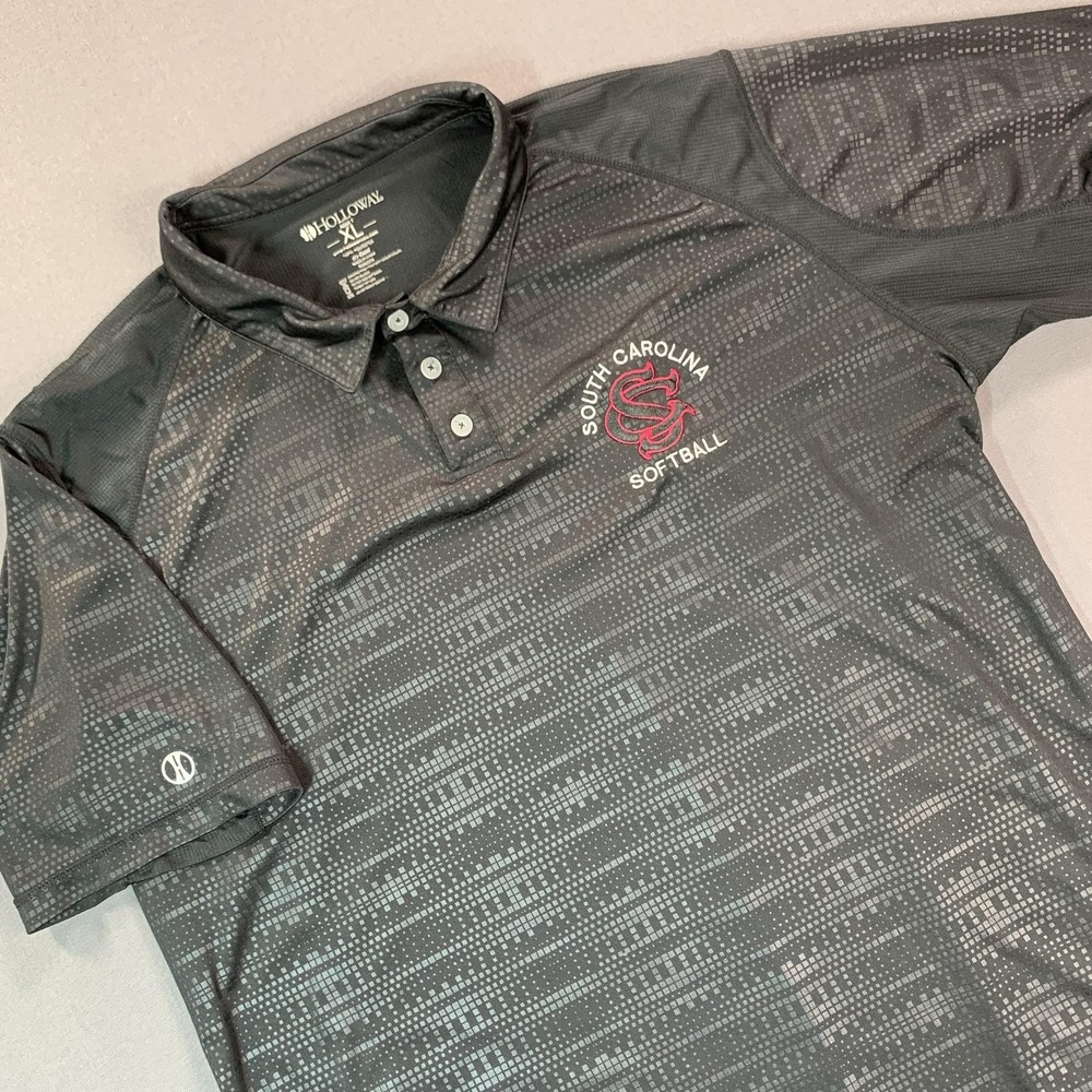 South Carolina Gamecocks Polo Shirt Mens XL Gray NCAA Softball Holloway Pattern